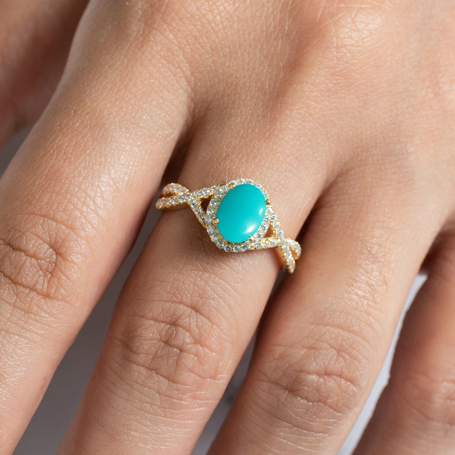 Natural Turquoise Blue Ring