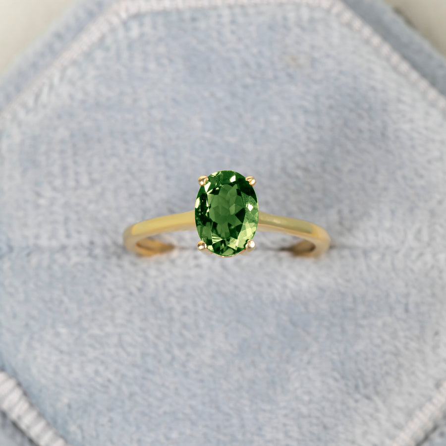 Glowing Green Tourmaline Ring