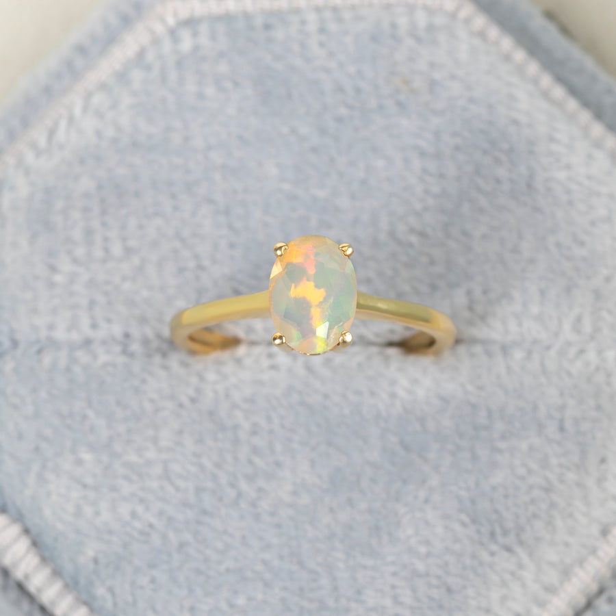 Glowing Ethiopian Opal Ring