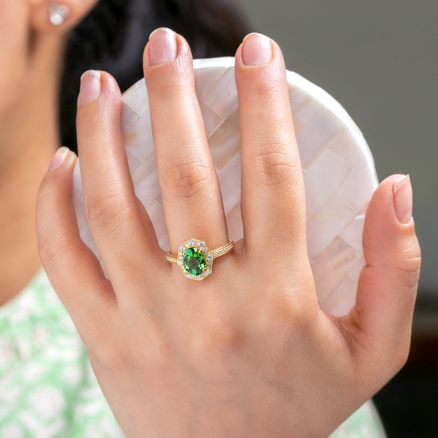 Statement Green Tourmaline Ring