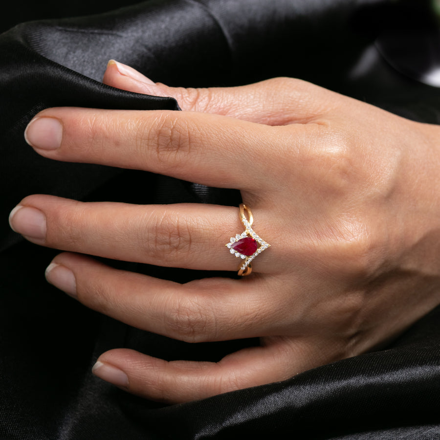 Unique Ruby Birthstone Ring