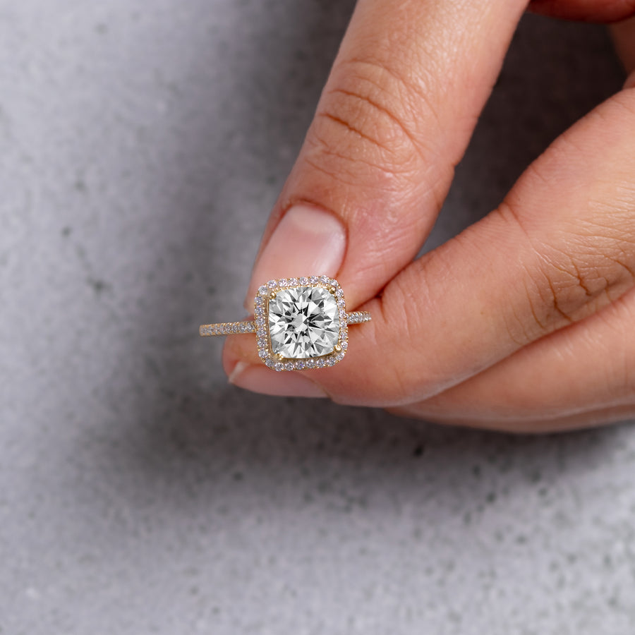 Cushion Cut Moissanite Ring