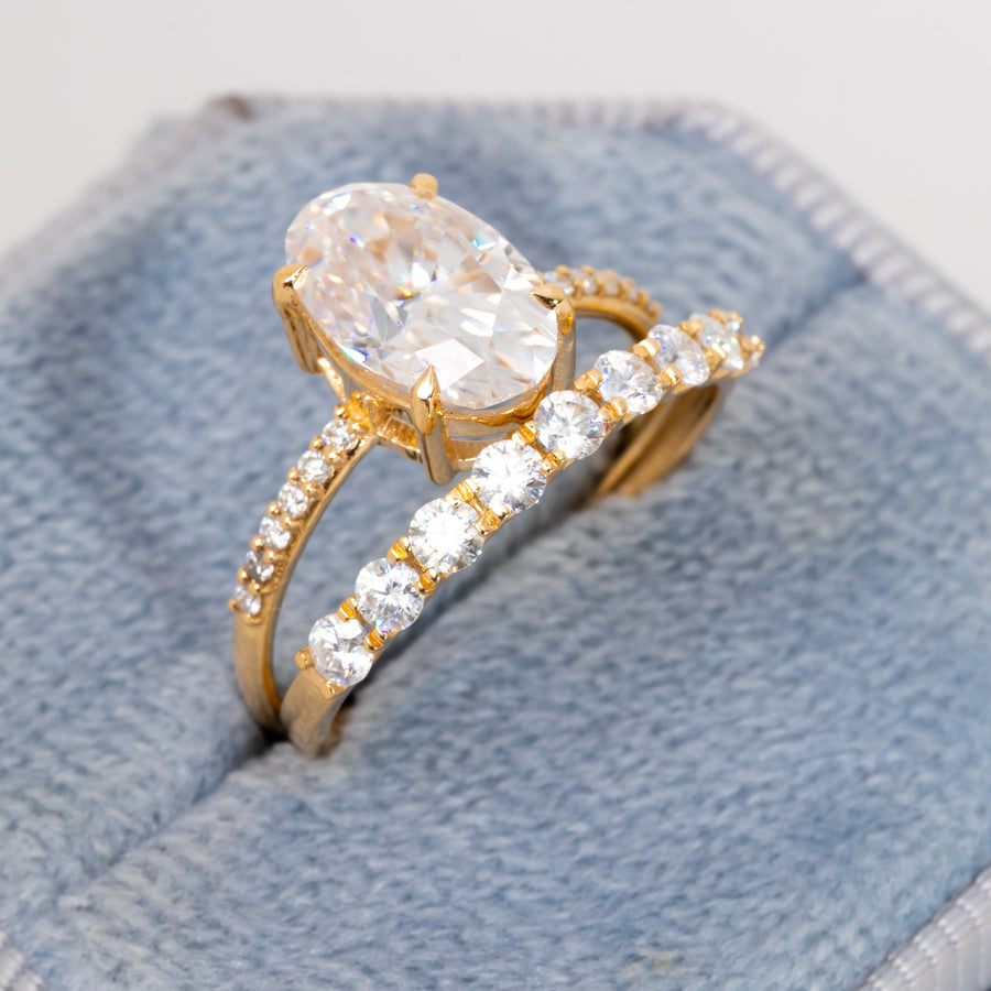 Pandora Moissanite Engagement Ring Set