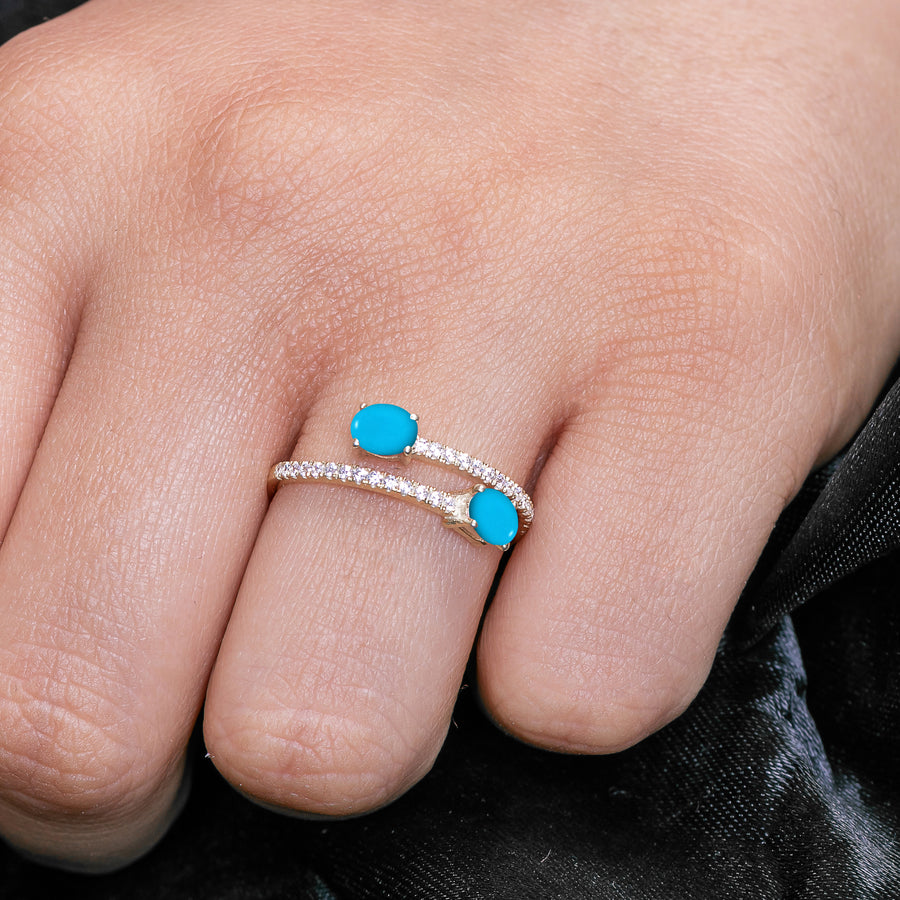 Oval Turquoise Dainty Ring