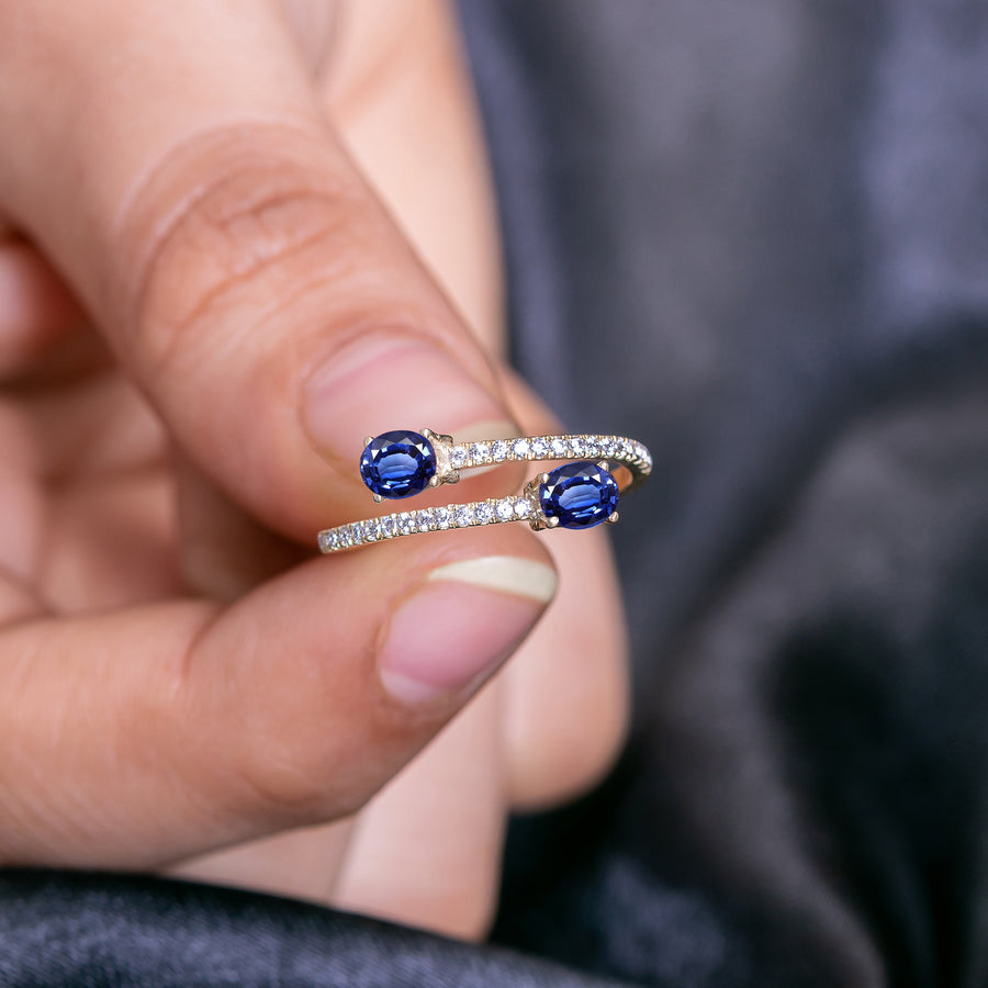 Sapphire Oval Gold Ring