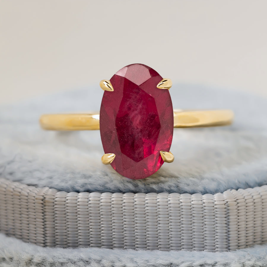 Ovoid Ruby Ring