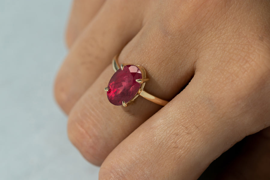 Ovoid Ruby Ring
