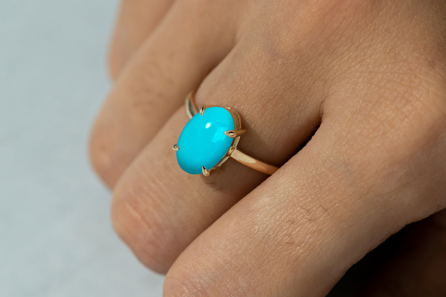 Ovoid Turquoise Ring