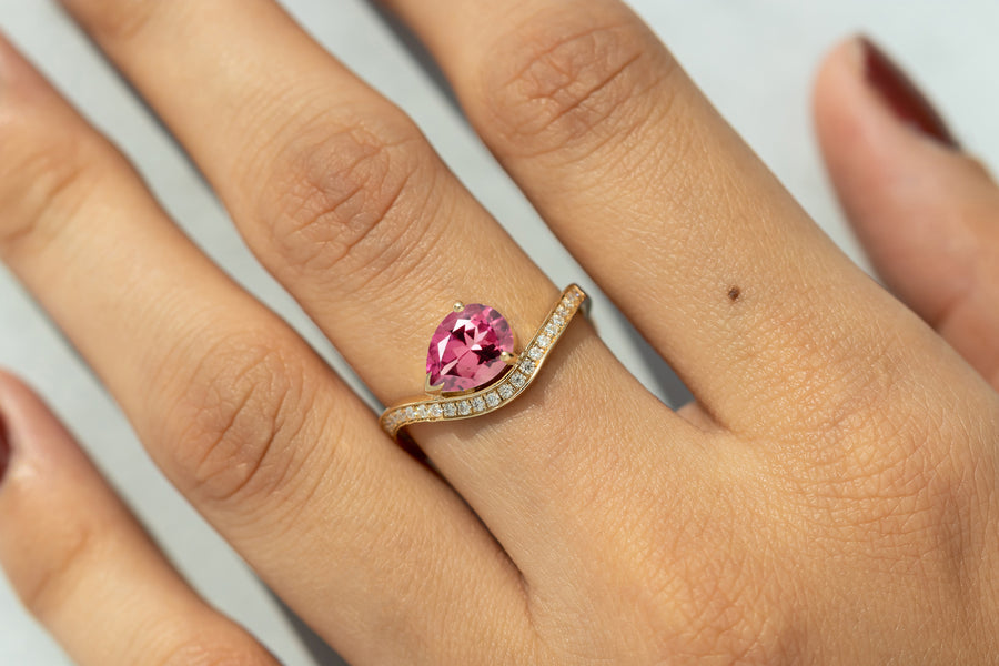 Dewdrop Pink Tourmaline Ring