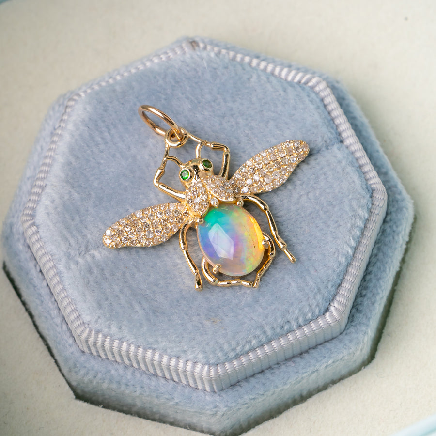 Queen Bee Opal Diamond Pendant