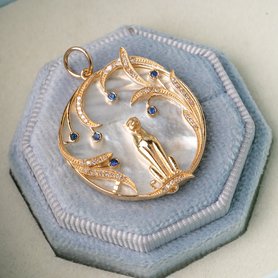 Mother Of Pearl Panther Pendant
