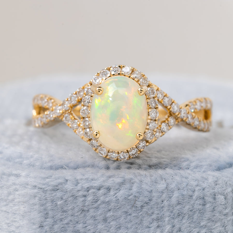 Oval Opal Women Ring