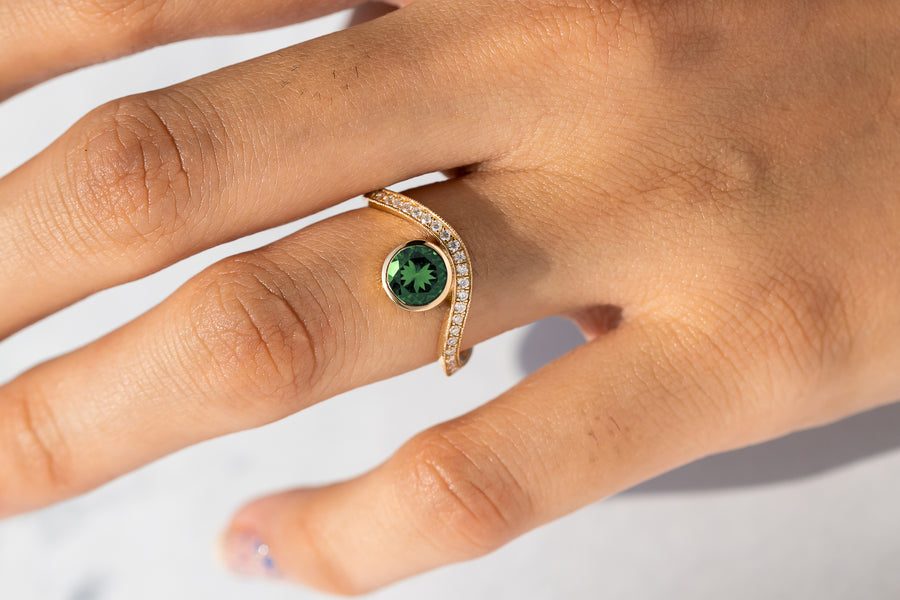 Plump Green Tourmaline Ring