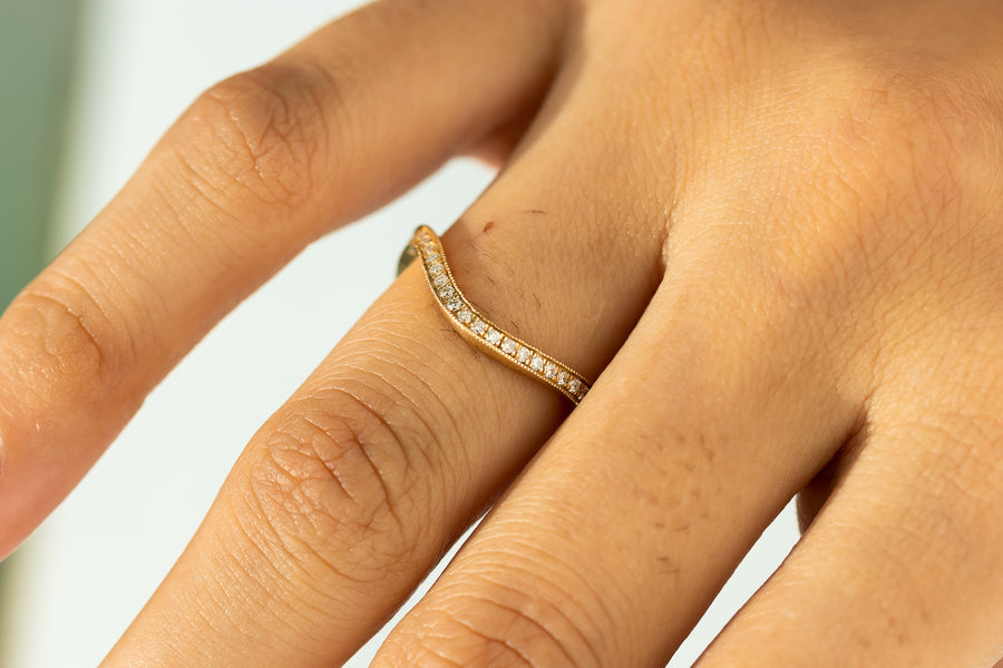 Ripple Wave Diamond Ring