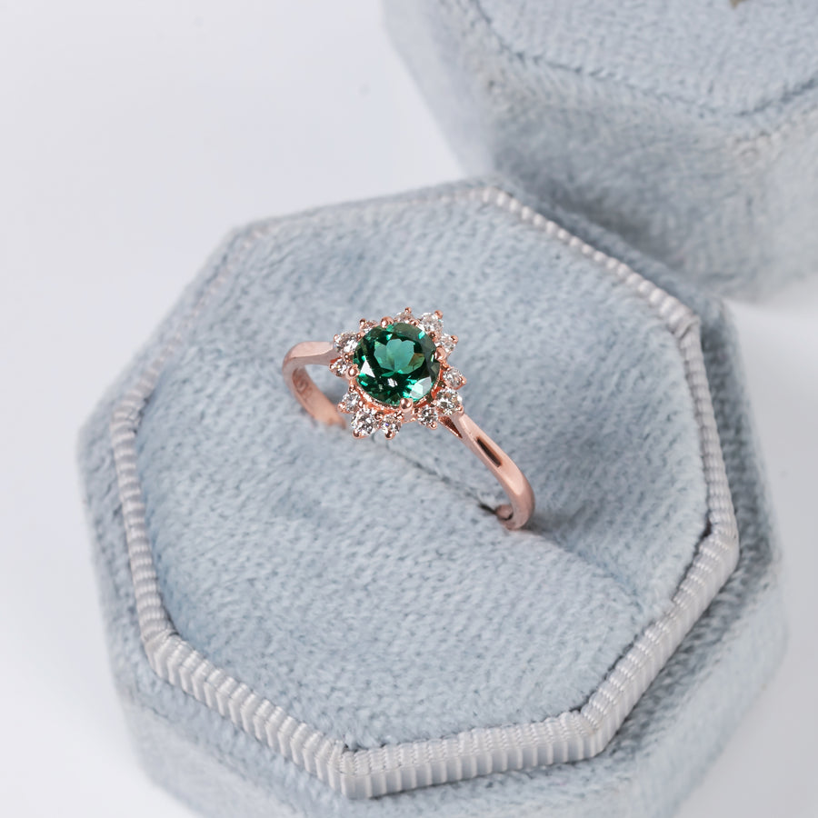 Daisy Green Tourmaline Ring