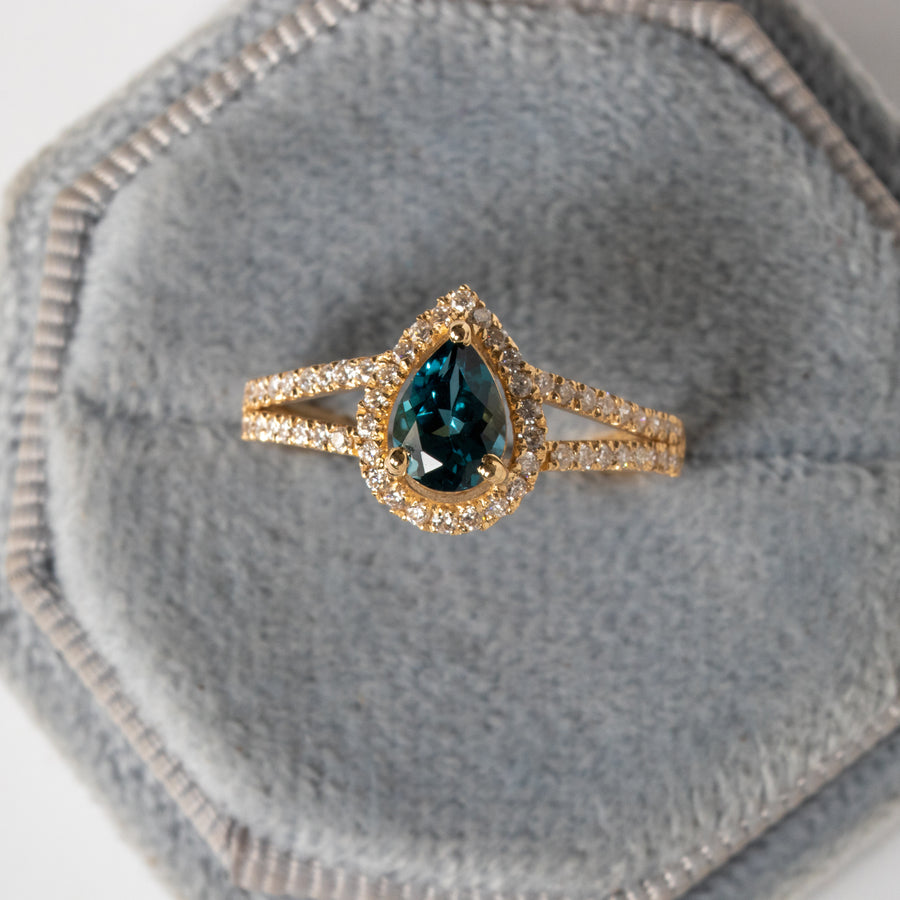 London Blue Topaz Diamond Ring