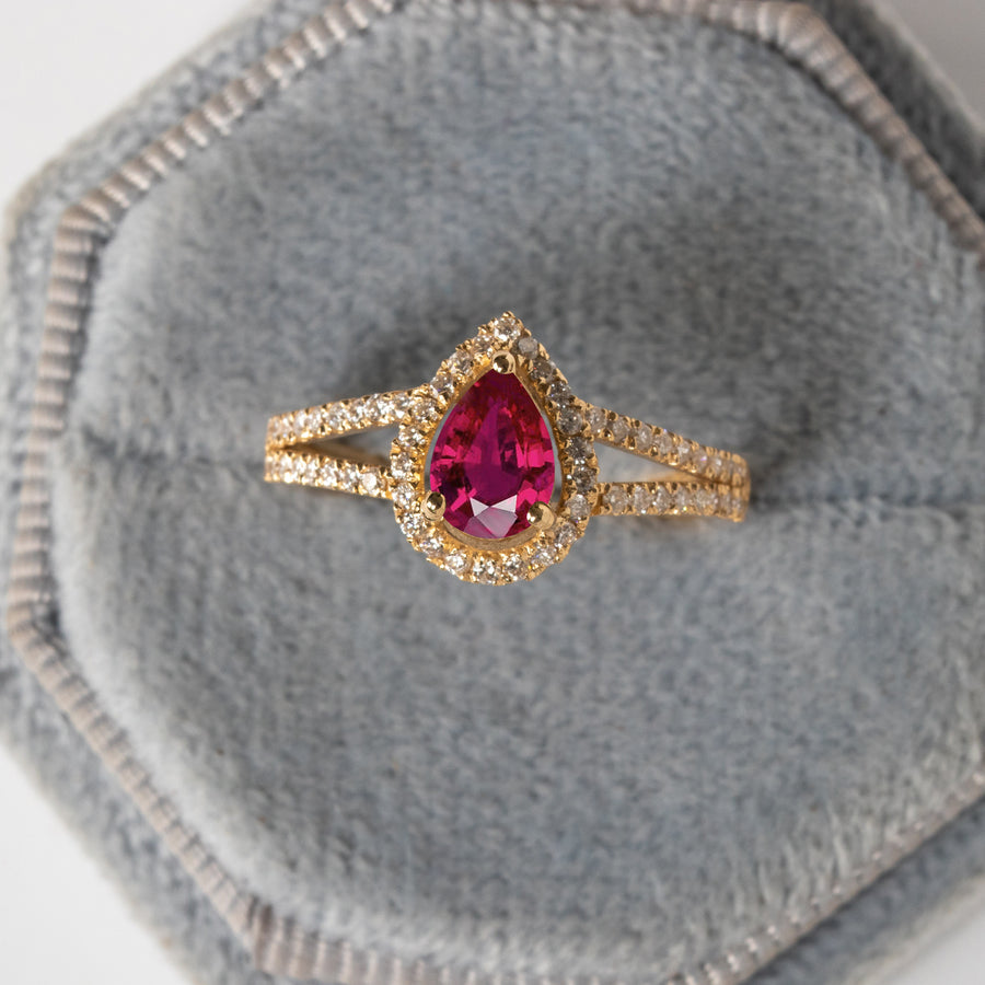 Pink Tourmaline Diamond Ring