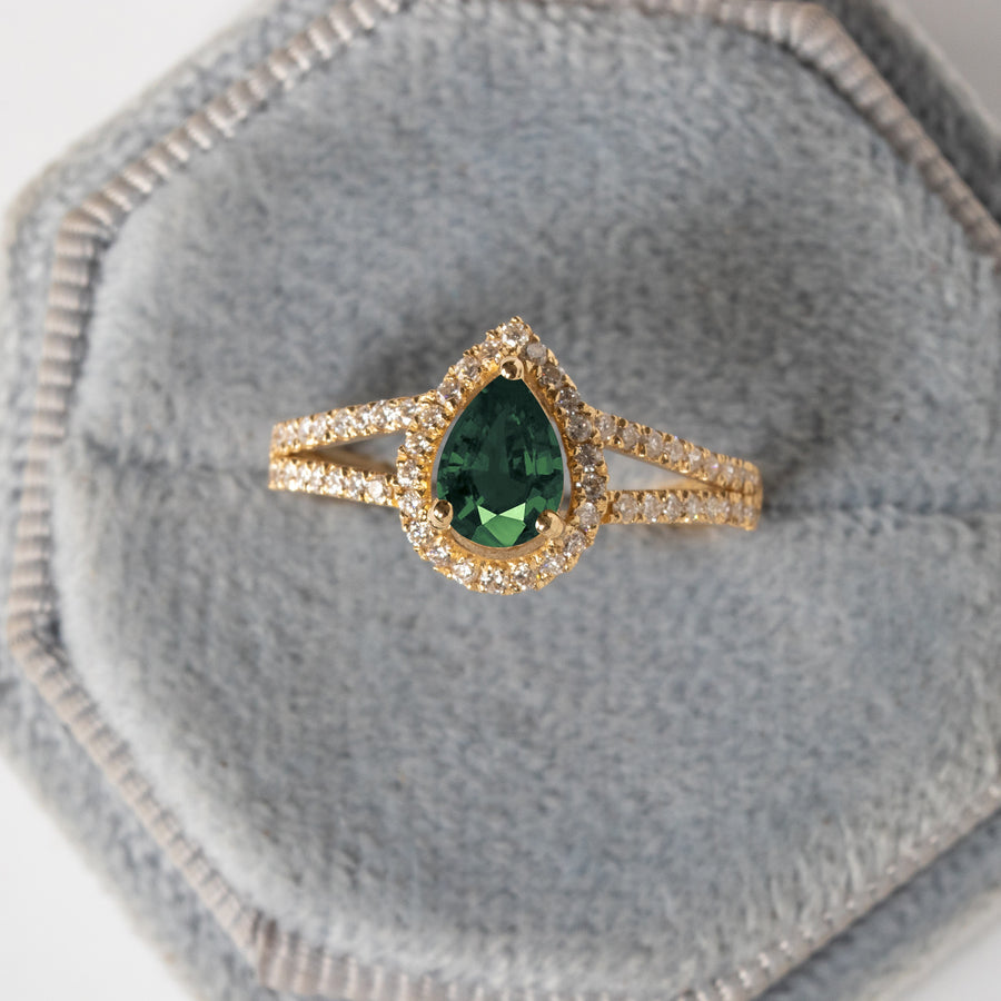 Pear Tourmaline Gold Ring