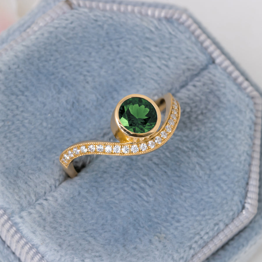 Plump Green Tourmaline Ring