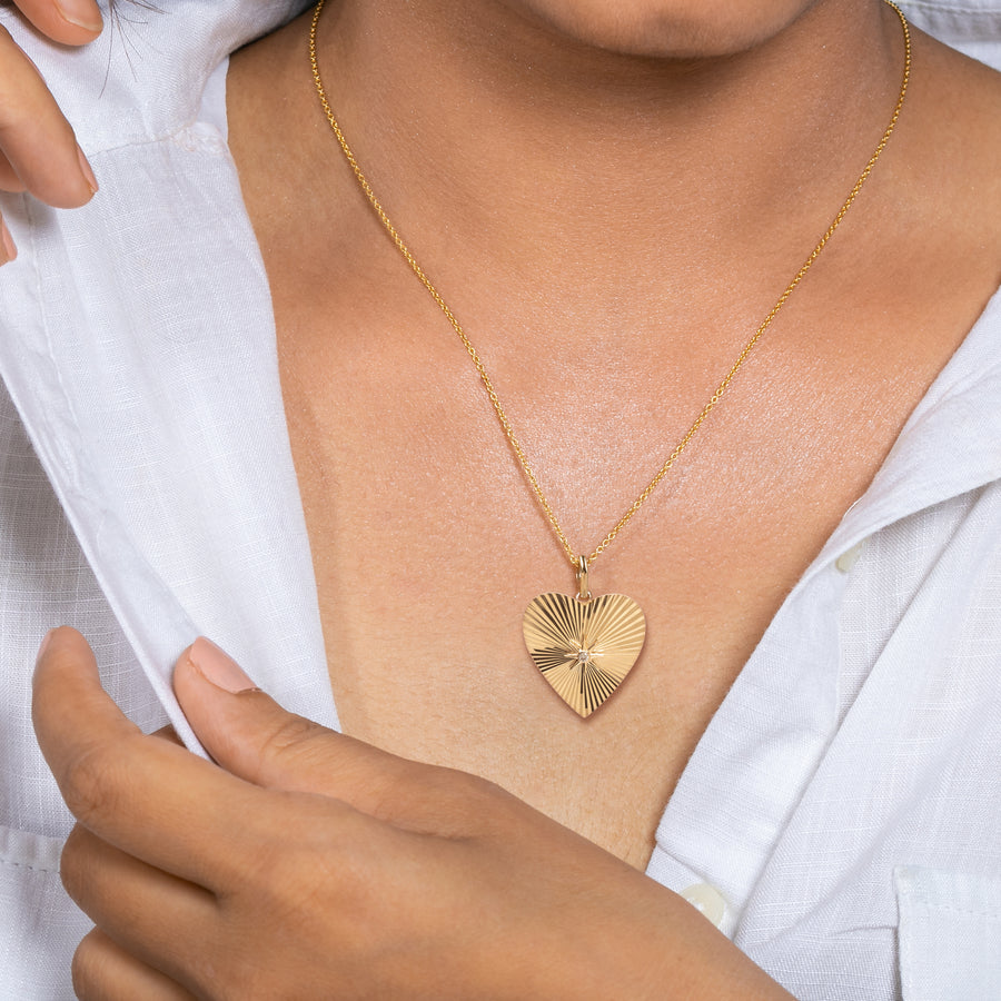 Bosom Heart Shape Pendant in 14k Solid Gold