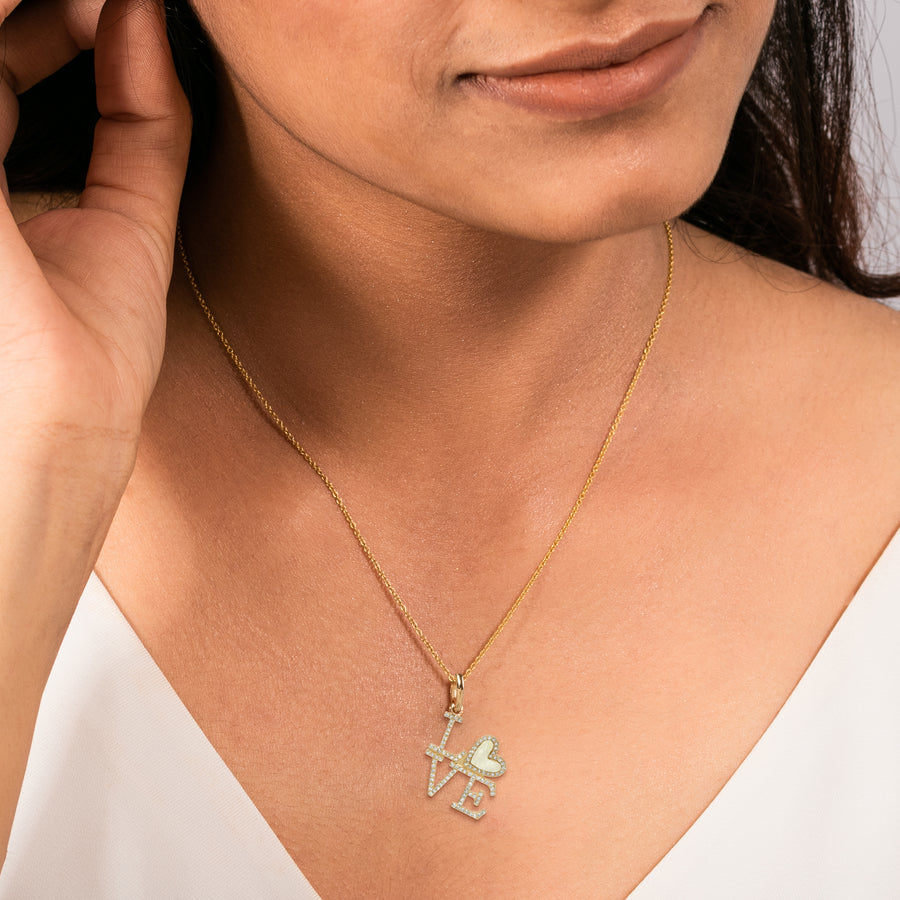 LOVE Pendant in 14k Solid Gold