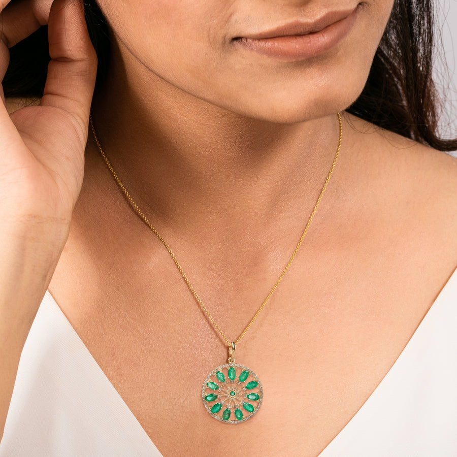 Lily Of The Valley Emerald Pendant