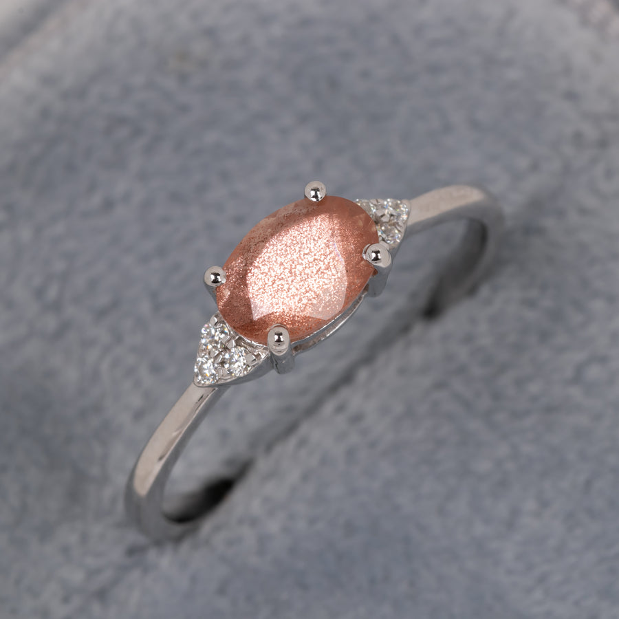 Oval Sunstone Women Ring