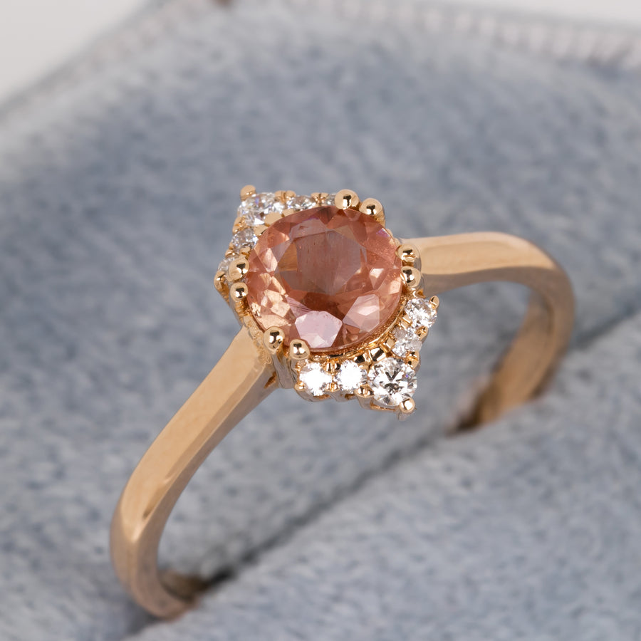 Sunstone Halo Promise Ring