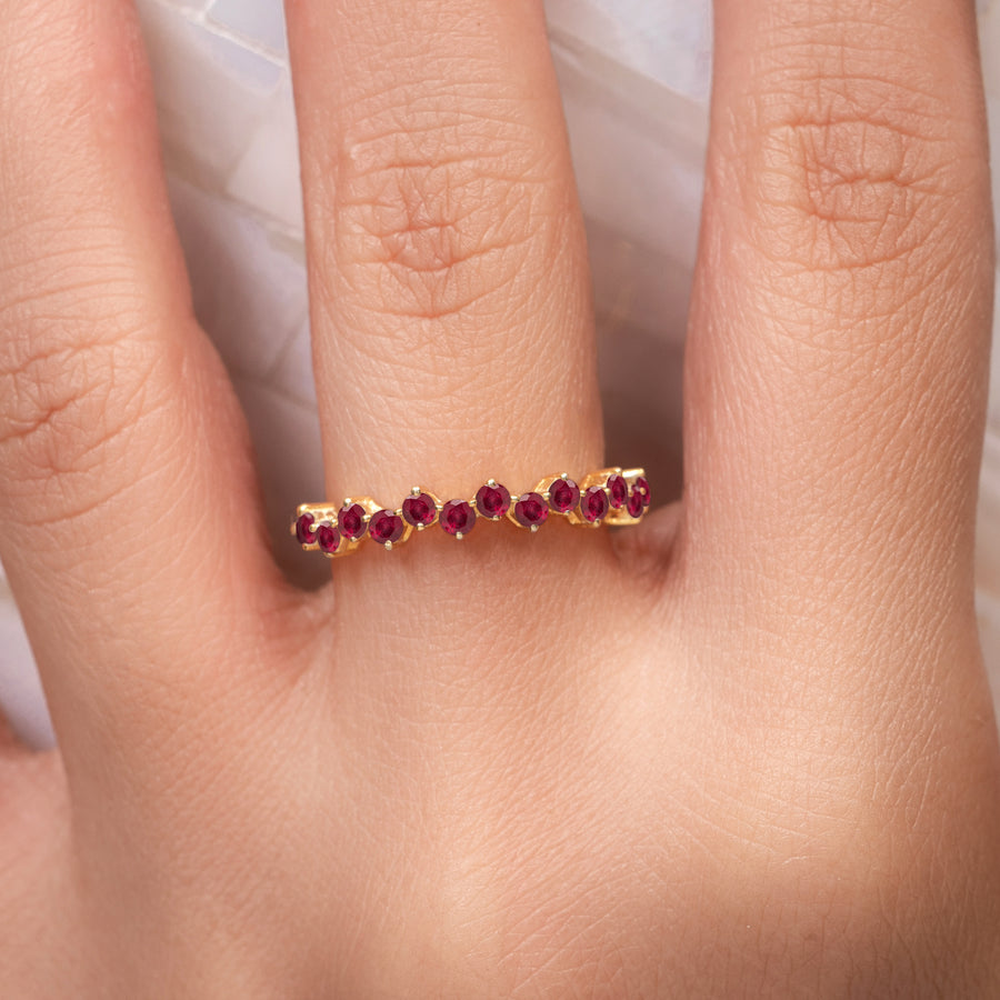 Round Ruby Wedding Band