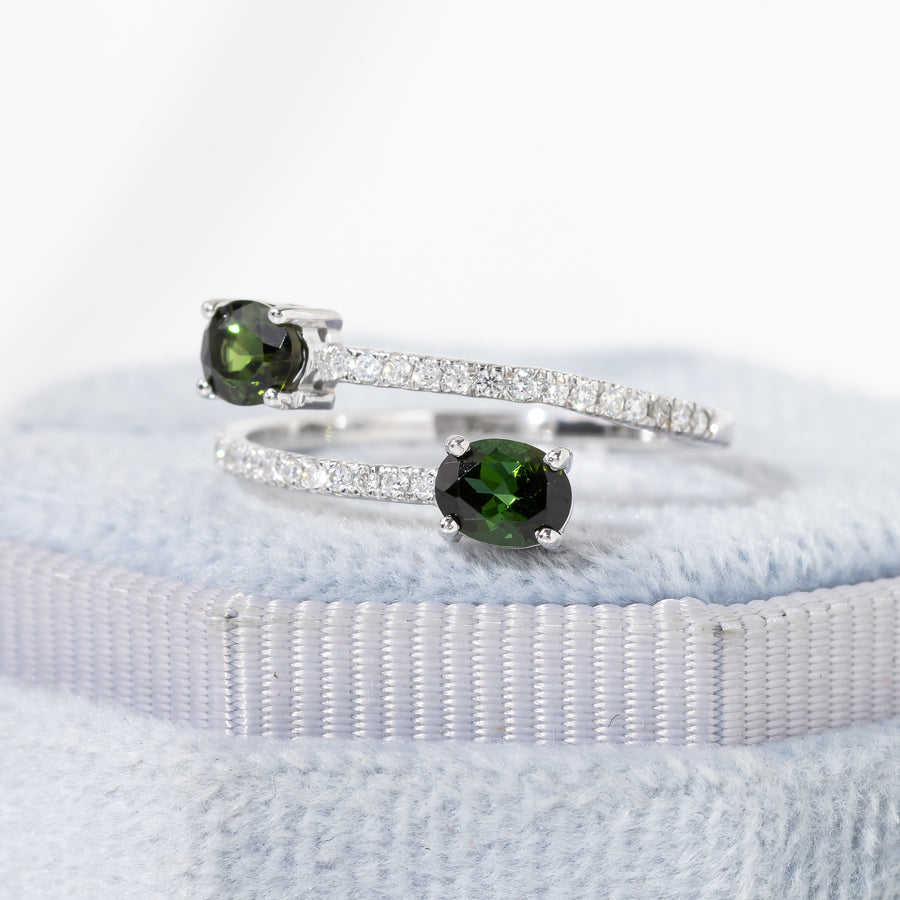 Green Tourmaline Wedding Band