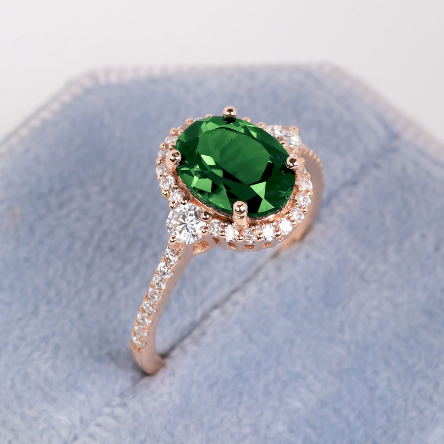 Green Tourmaline Charm Ring