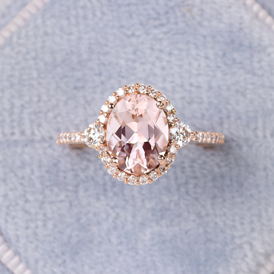 Morganite Gemstone Anniversary Ring