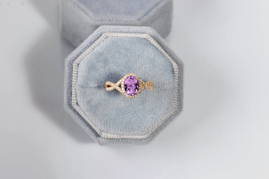 Purple Amethyst Engagement Ring