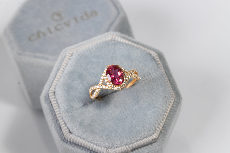 Oval Pink Engagement Ring