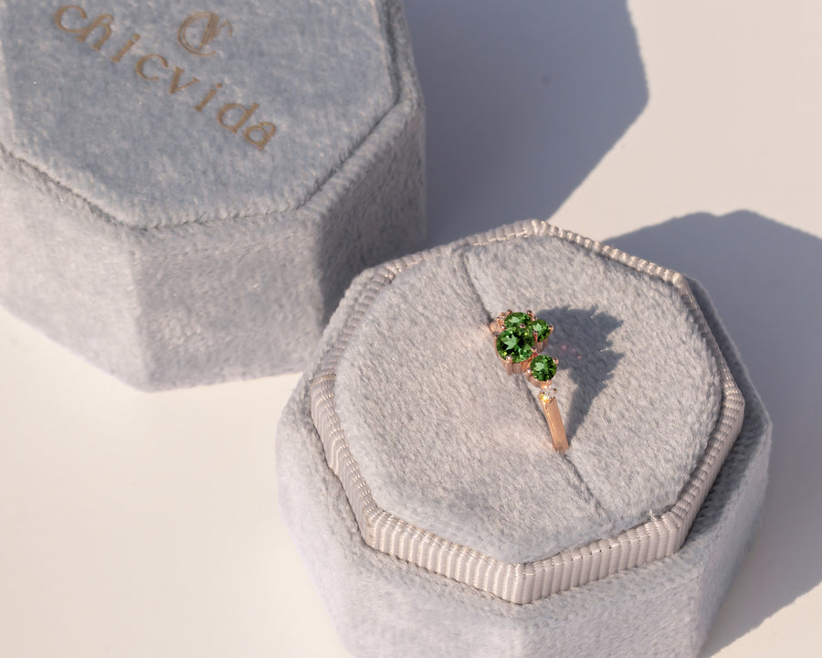 Green Tourmaline Wedding Ring