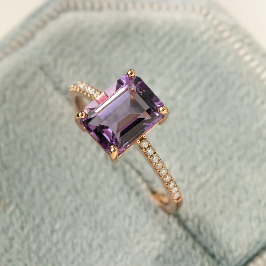 Purple Amethyst Minimalist Ring