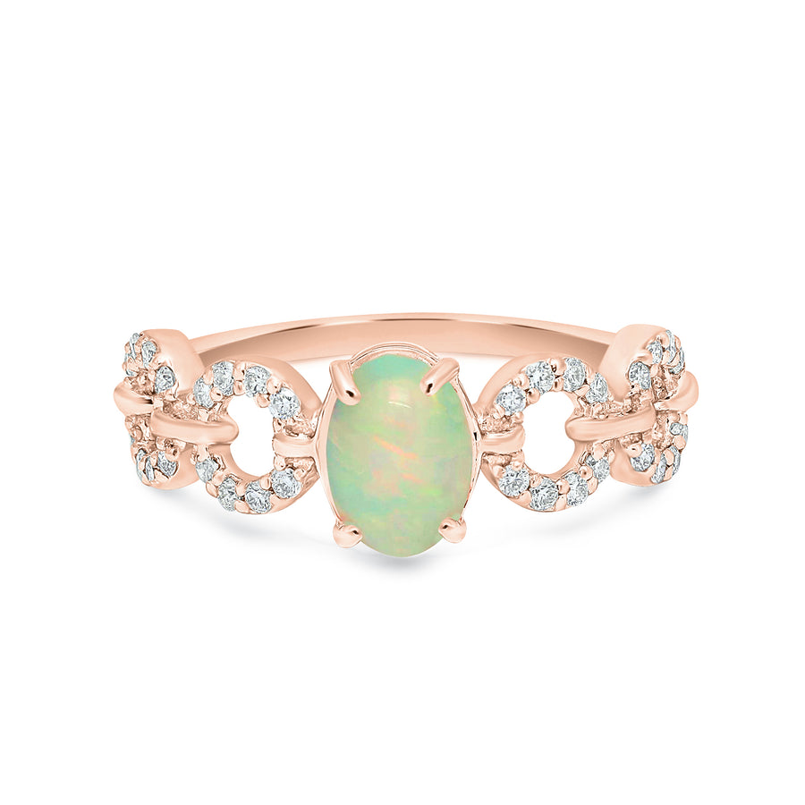 Opal Diamond Ring Women
