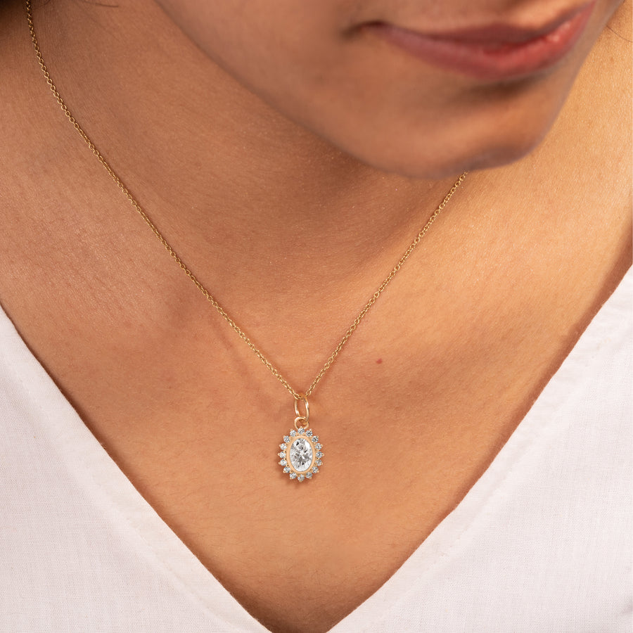 Yellow Gold Moissanite Pendant