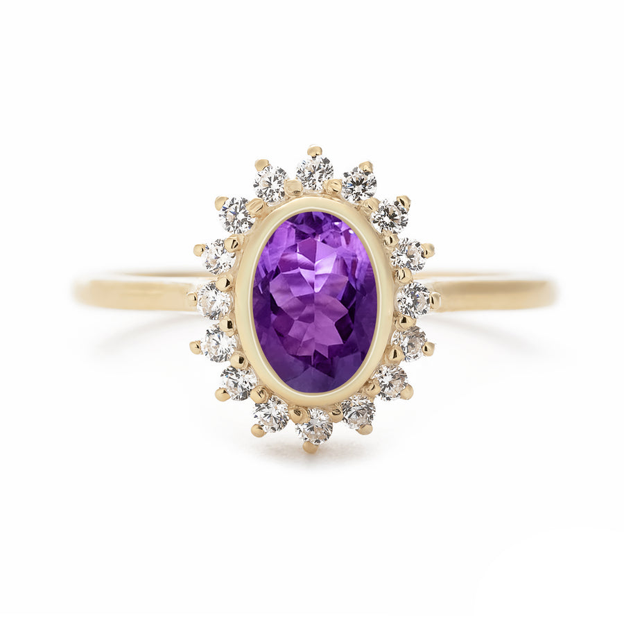 floral amethyst ring