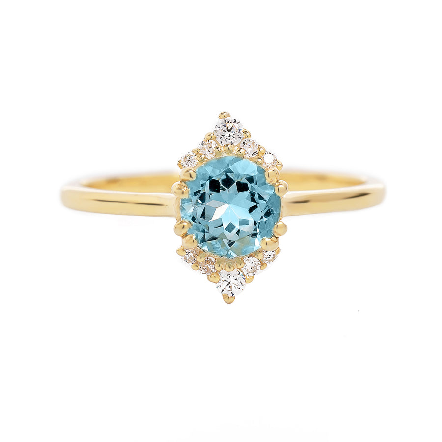 round aquamarine promise ring