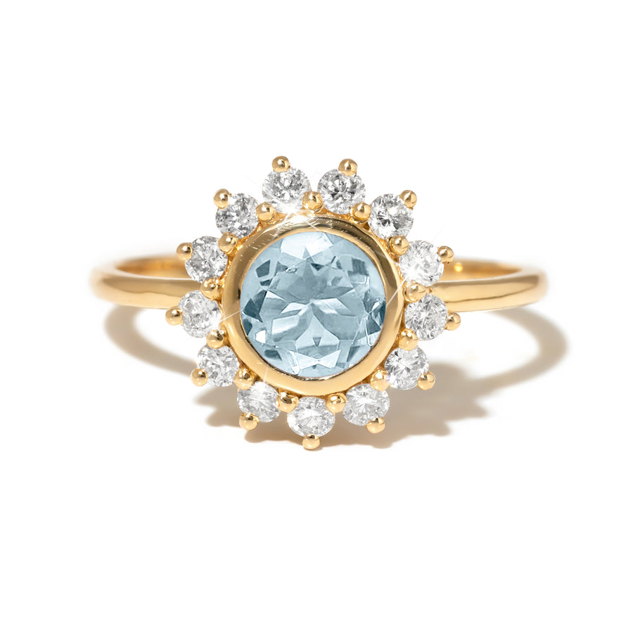 pale aquamarine diamond ring