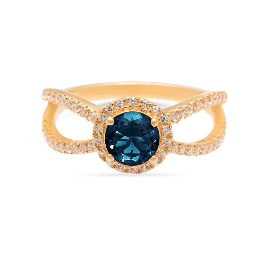 blue topaz halo ring