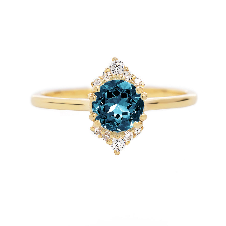 vintage blue topaz gold ring