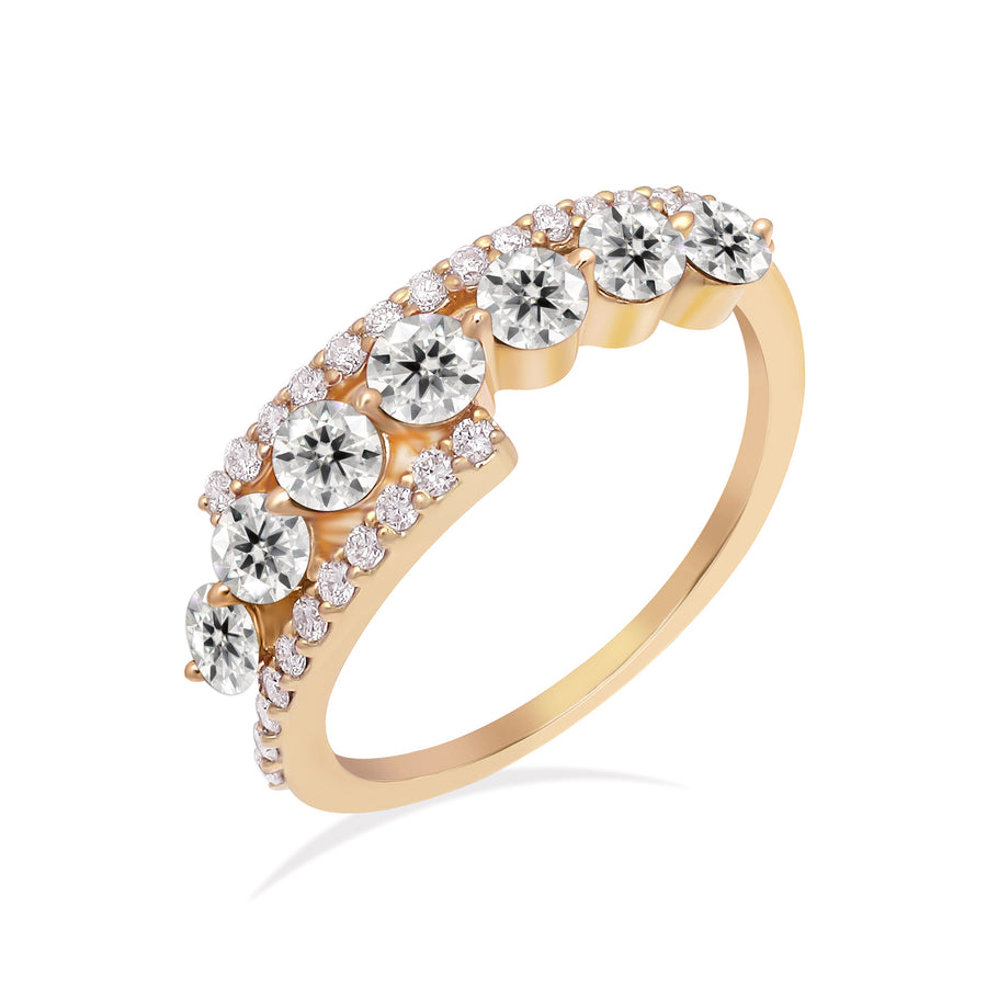 Dainty wedding stacking ring in solid gold
