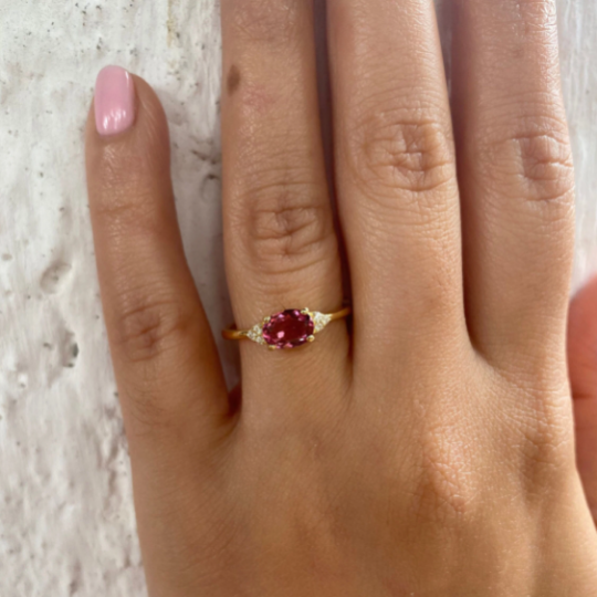 Pink Tourmaline Wedding Ring