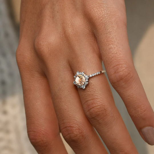 Oregon Sunstone Engagement Ring