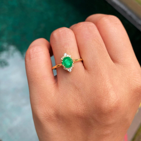 Emerald Diamond Gold Ring