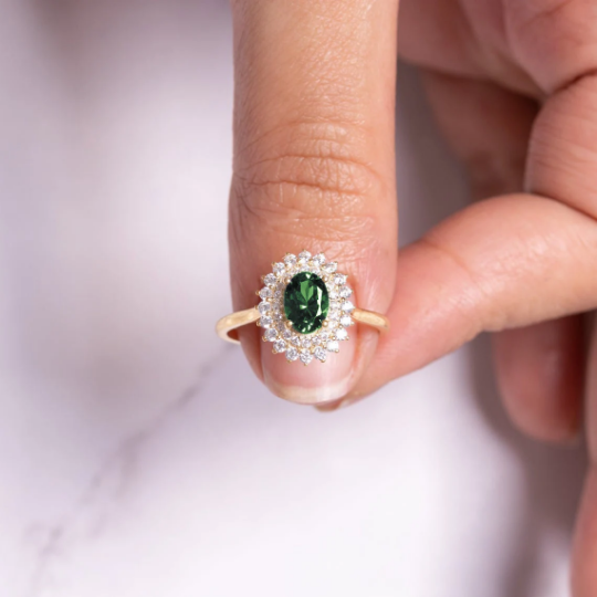 Tourmaline Green Stone Ring