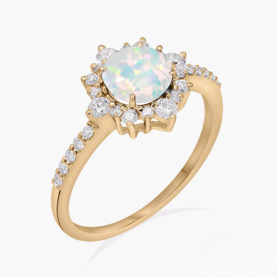 Starlit Opal Gold Ring