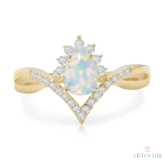 Opal Diamond Ring